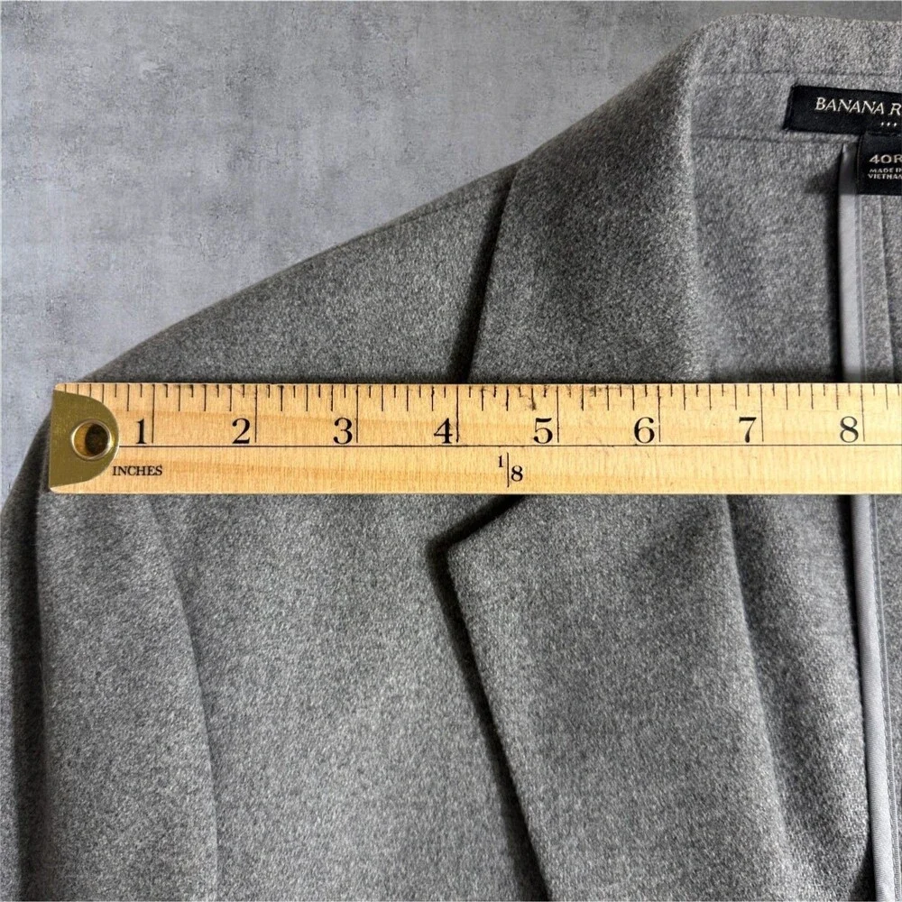 Banana Republic Men's Blazer 40R Gray Wool Blend Sport Coat 2-Button Jacket
